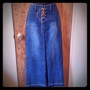 *Host Pick* Anchor Blue Slit-Back Denim Skirt, Size 5